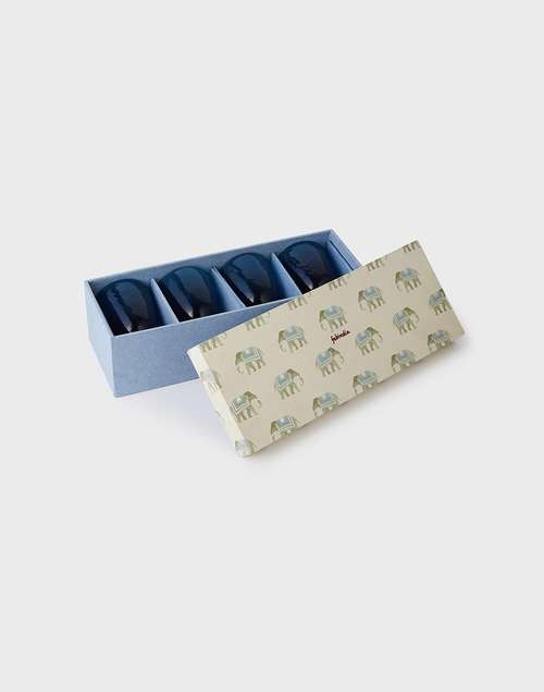 Blue Vivaram Goblet With Gift Box - Set Of 4 Blue Vivaram Goblet With Gift Box - Set Of 4