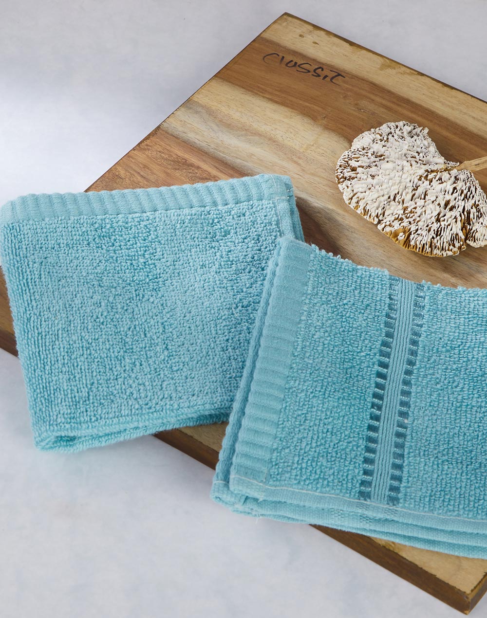 Blue Solid Ayan Cotton Pile Face Towel Set Of 2 Blue Solid Ayan Cotton Pile Face Towel Set Of 2