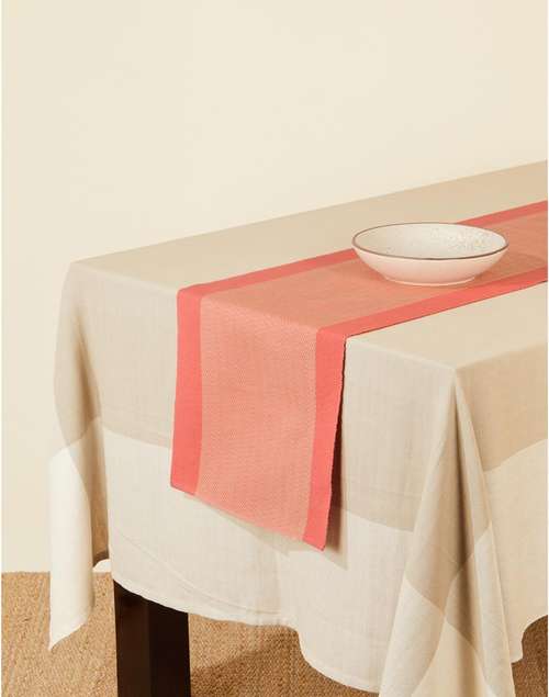 Coral Kislay Woven Cotton Runner Coral Kislay Woven Cotton Runner