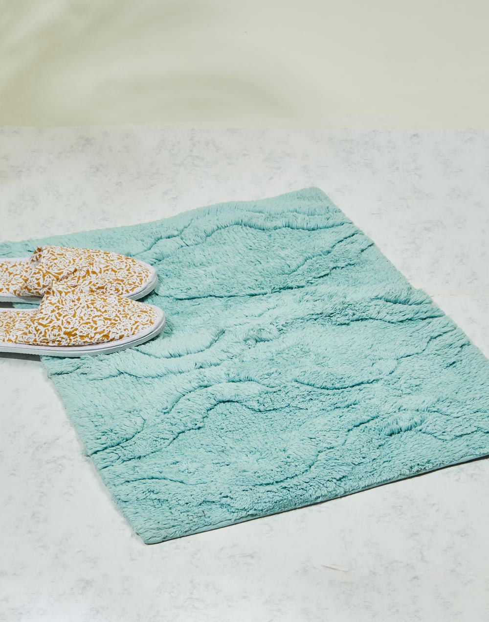 Teal Enaya Cotton Woven Bathmat