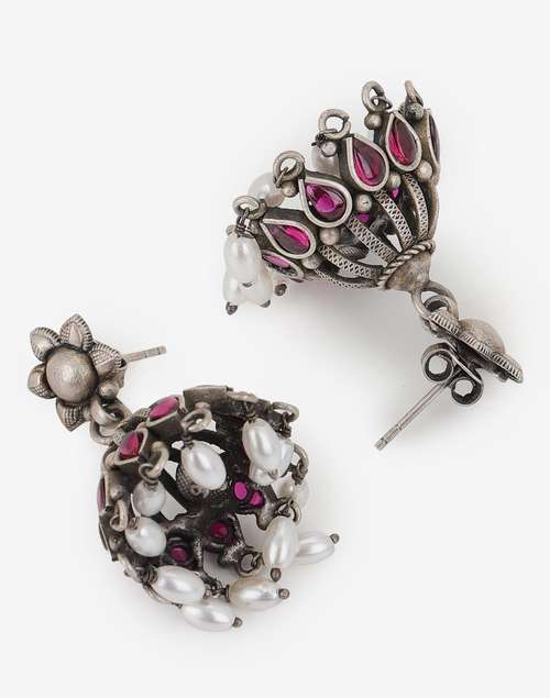 Silver Jhumka Earrings Silver Jhumka Earrings