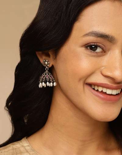 Silver Jhumka Earrings Silver Jhumka Earrings