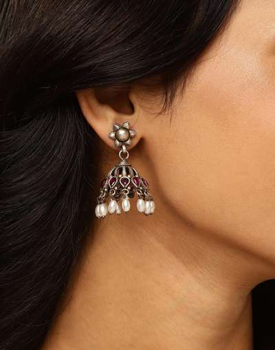 Silver Jhumka Earrings Silver Jhumka Earrings