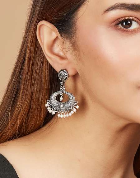 Buy Silver Dangler Earrings for Women Online at Fabindia 20204976