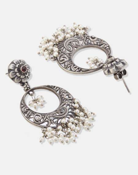 Buy Silver Chandbali Earrings for Women Online at Fabindia 20215599