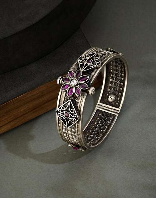 Buy Silver Openable Bangle for Women Online at Fabindia | 20238054