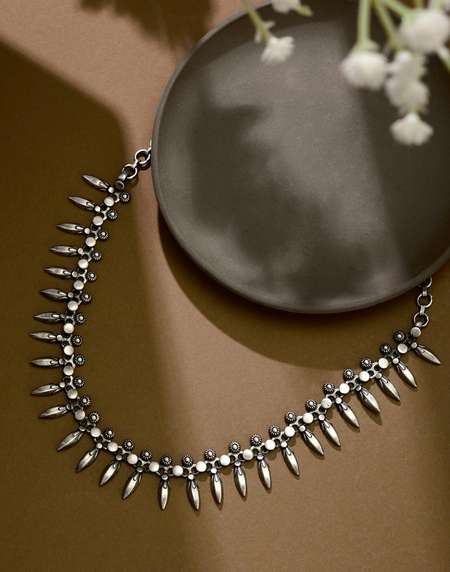 Ajio Silver Anklets Fabindia Silver Necklace Buy Silver Short