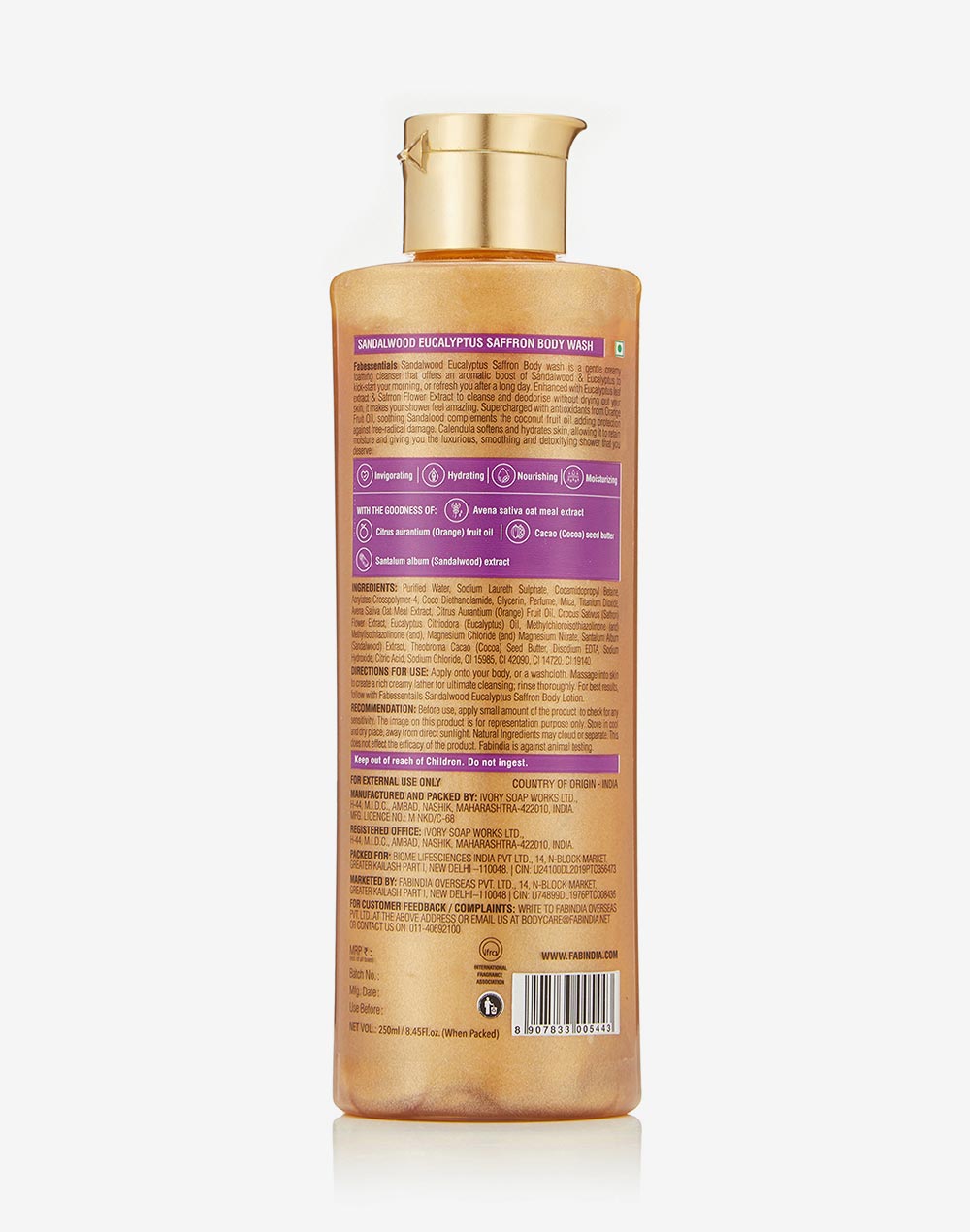 Fabessentials Sandalwood Eucalyptus Saffron Body Wash - 250 ml