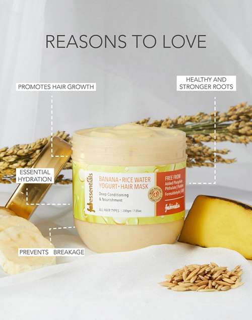 Fabessentials Banana Rice Water Yogurt Hair Mask -200 gm Fabessentials Banana Rice Water Yogurt Hair Mask -200 gm