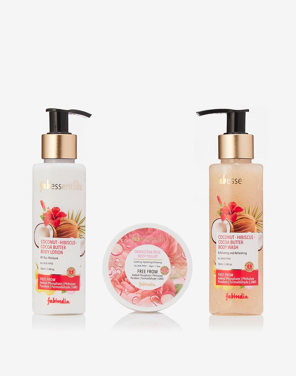 Coconut, Hibiscus and Rose (Bath Besties Gift Set) - 200ML + 50GM Coconut, Hibiscus and Rose (Bath Besties Gift Set) - 200ML + 50GM