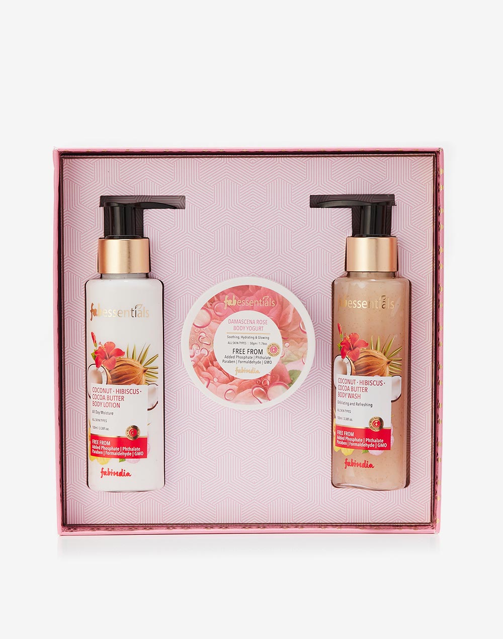 Coconut, Hibiscus and Rose (Bath Besties Gift Set) - 200ML + 50GM Coconut, Hibiscus and Rose (Bath Besties Gift Set) - 200ML + 50GM