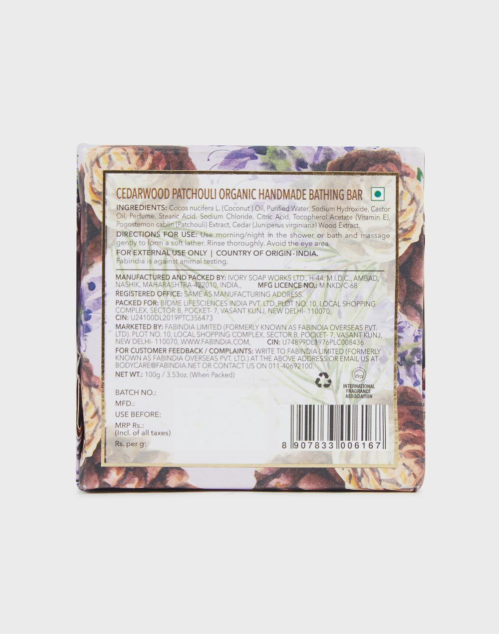 Fabessentials Cedarwood Patchouli Organic Handmade Bathing Bar Fabessentials Cedarwood Patchouli Organic Handmade Bathing Bar