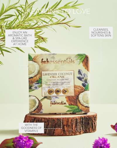 Fabessentials Lavender Coconut Organic Handmade Bathing Bar Fabessentials Lavender Coconut Organic Handmade Bathing Bar