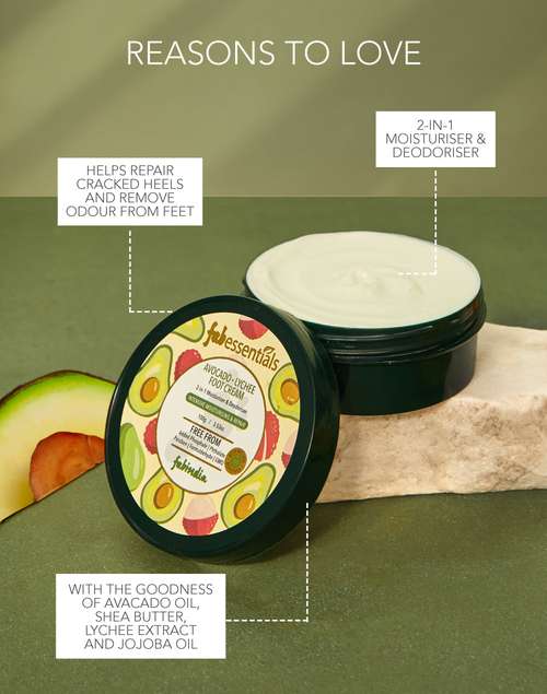 Fabessentials Avocado Lychee Foot Cream - 100 gm Fabessentials Avocado Lychee Foot Cream - 100 gm