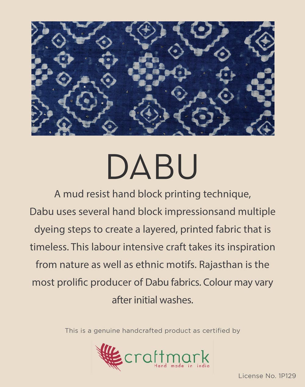 Cotton Dabu Printed Kaftan